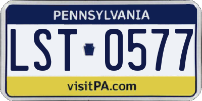 PA license plate LST0577