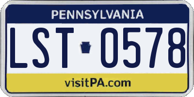 PA license plate LST0578