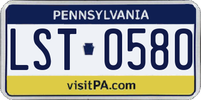 PA license plate LST0580