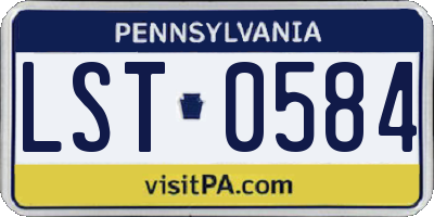 PA license plate LST0584