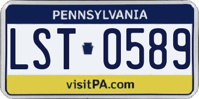 PA license plate LST0589