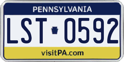 PA license plate LST0592