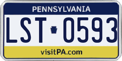 PA license plate LST0593