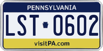 PA license plate LST0602