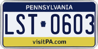 PA license plate LST0603