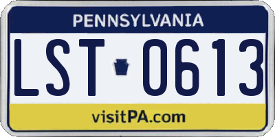 PA license plate LST0613