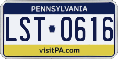 PA license plate LST0616