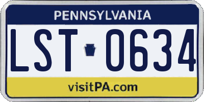PA license plate LST0634