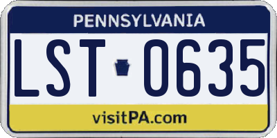 PA license plate LST0635