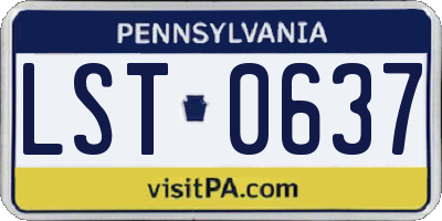PA license plate LST0637