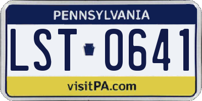 PA license plate LST0641