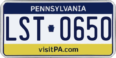 PA license plate LST0650