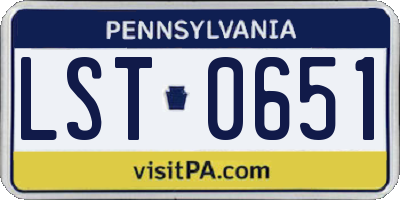 PA license plate LST0651