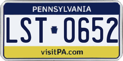 PA license plate LST0652