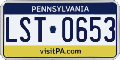 PA license plate LST0653