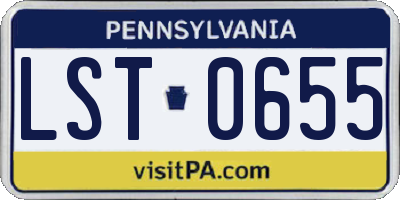PA license plate LST0655