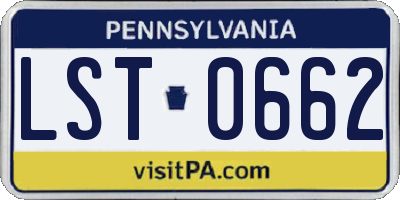 PA license plate LST0662