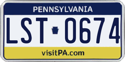 PA license plate LST0674