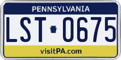 PA license plate LST0675