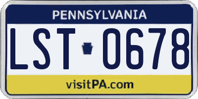 PA license plate LST0678