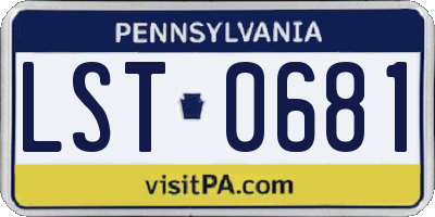 PA license plate LST0681