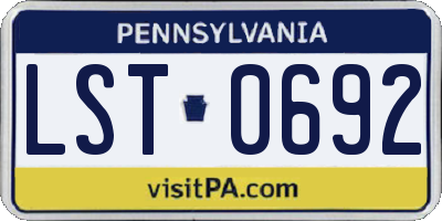 PA license plate LST0692