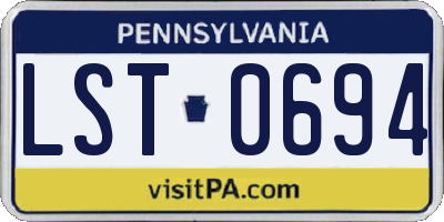 PA license plate LST0694
