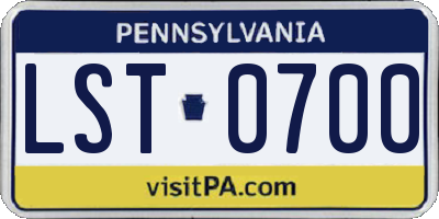 PA license plate LST0700