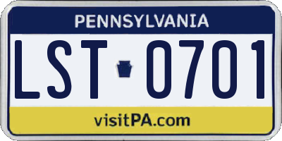 PA license plate LST0701
