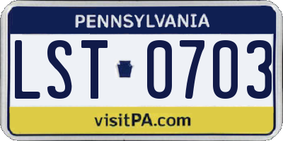 PA license plate LST0703