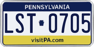 PA license plate LST0705