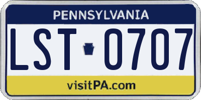 PA license plate LST0707