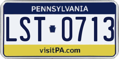 PA license plate LST0713