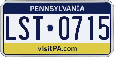 PA license plate LST0715