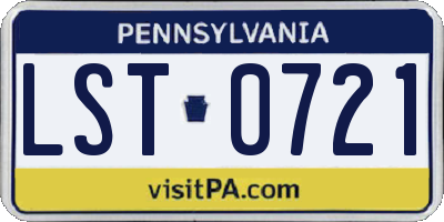 PA license plate LST0721