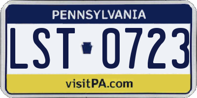 PA license plate LST0723