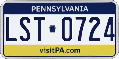 PA license plate LST0724
