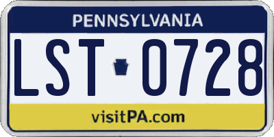 PA license plate LST0728