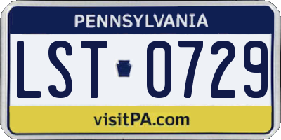 PA license plate LST0729