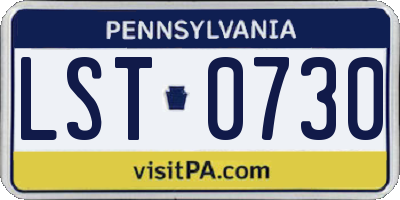 PA license plate LST0730