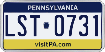 PA license plate LST0731