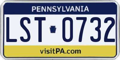 PA license plate LST0732