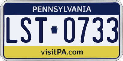 PA license plate LST0733