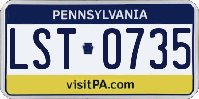 PA license plate LST0735