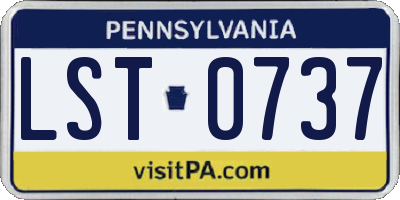 PA license plate LST0737
