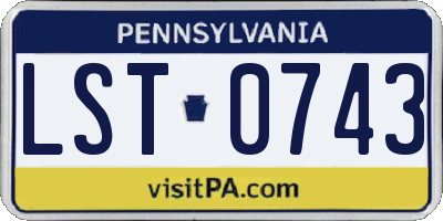 PA license plate LST0743