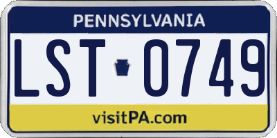 PA license plate LST0749