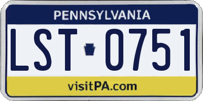 PA license plate LST0751