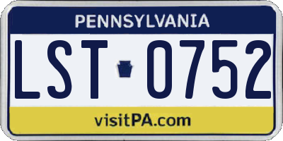 PA license plate LST0752
