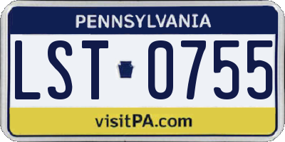 PA license plate LST0755